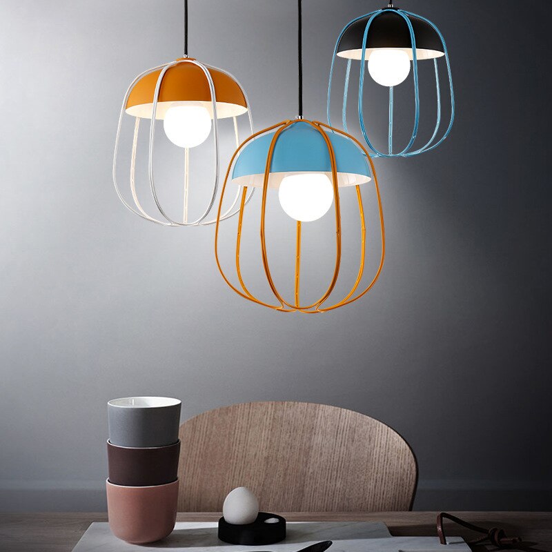 Lámpara de suspensión LED escandinava con forma de calabaza de colores Hang