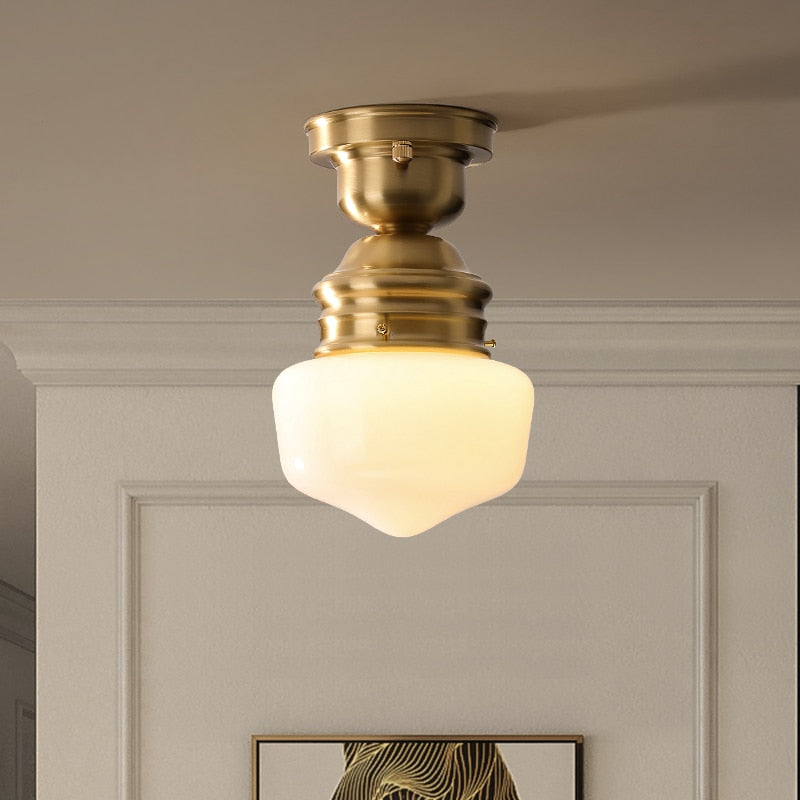 Lámpara de techo vintage con soporte <br> dorado