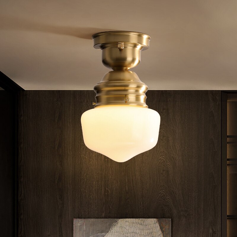 Lámpara de techo vintage con soporte <br> dorado