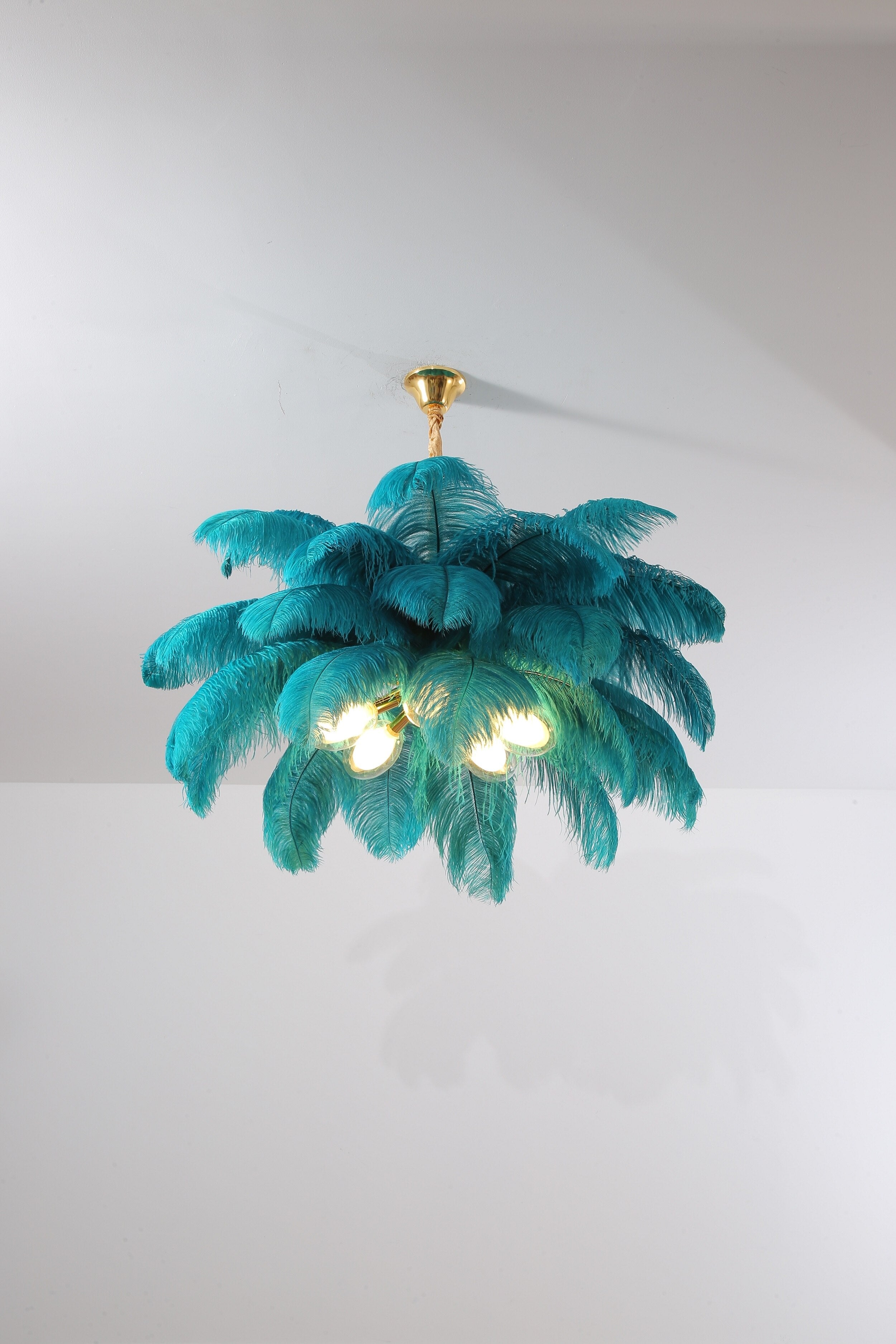 Lámpara de plumas de avestruz <br> Colores